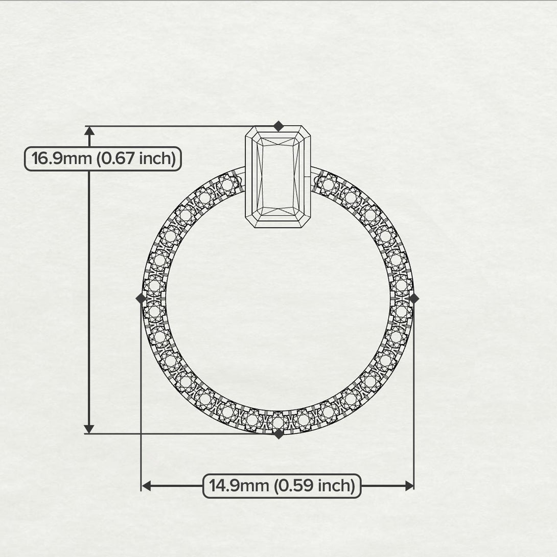 Emerald Cut Circle Sapphire Earrings - Oaklyn No. 44