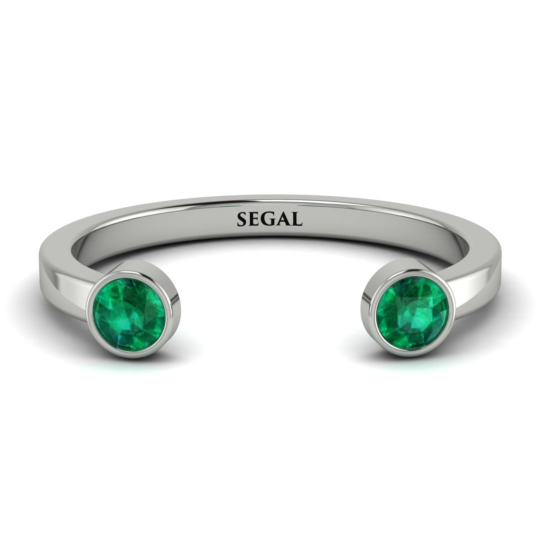 Open Bezel Emerald Ring - Khloe No. 6