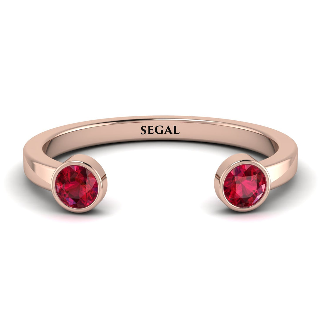 Open Bezel Ruby Ring - Khloe No. 11