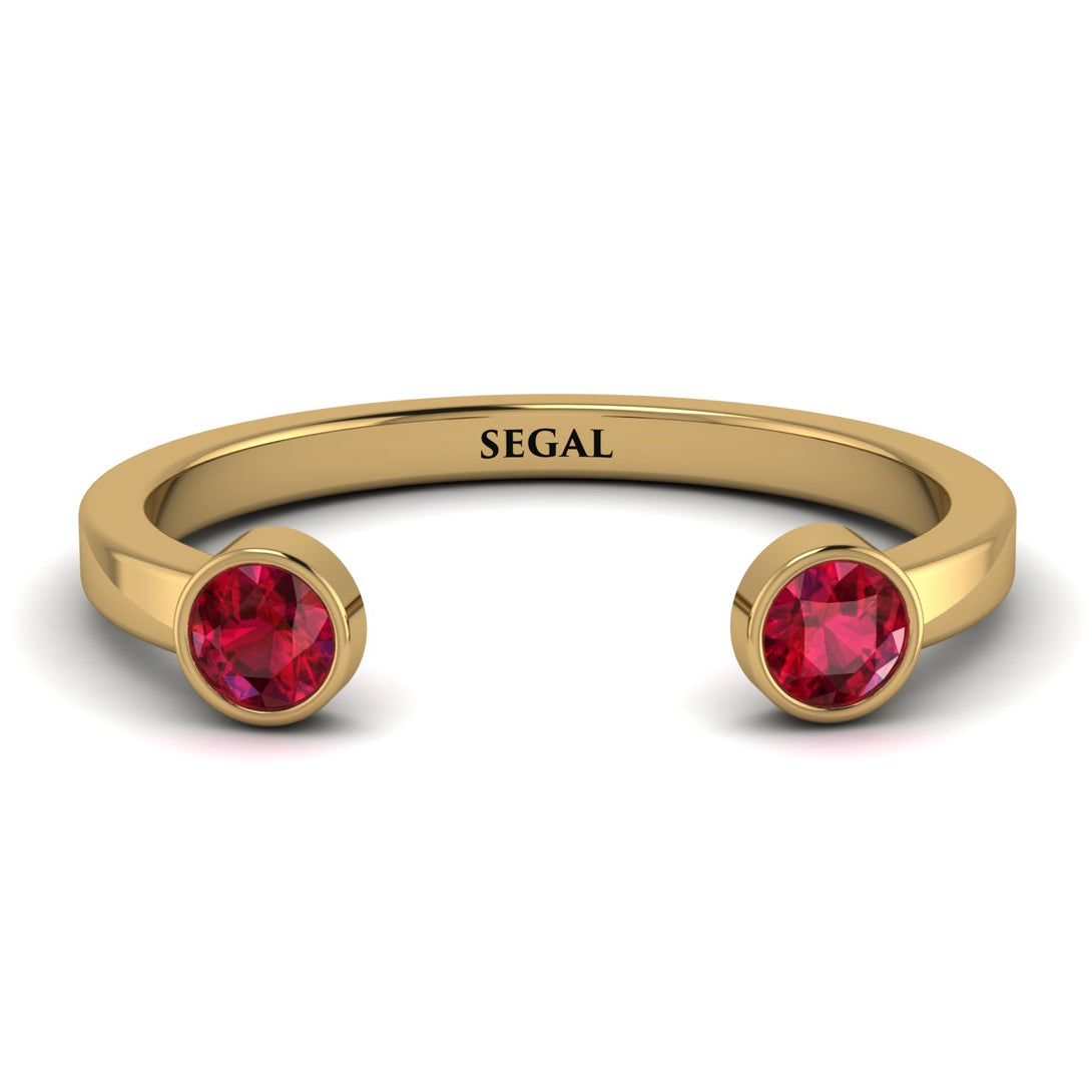 Open Bezel Ruby Ring - Khloe No. 10