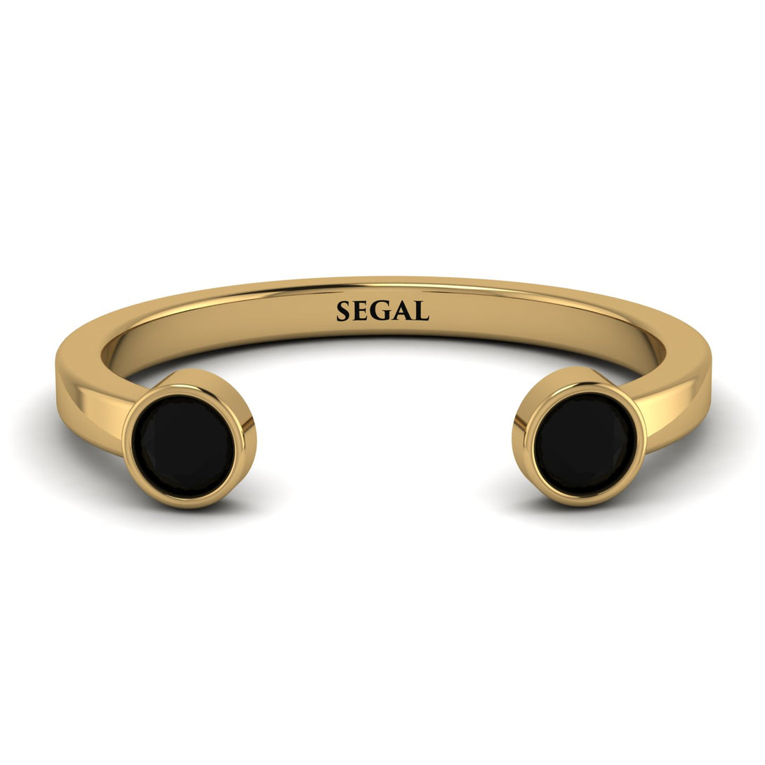 Open Bezel Black Diamond Ring - Khloe No. 7