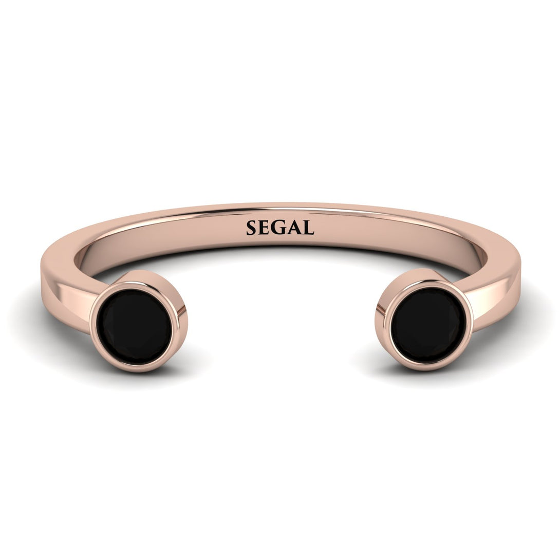Open Bezel Black Diamond Ring - Khloe No. 8