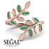 Open Ring Leaves Emerald Ring - Anna No. 5 image 2