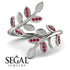 Open Ring Leaves Ruby Ring - Anna No. 12 image 2