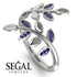 Open Ring Leaves Sapphire Ring - Anna No. 15