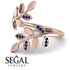 Open Ring Leaves Sapphire Ring - Anna No. 14