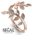 Open Ring Leaves Diamond Ring - Anna No. 2