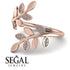 Open Ring Leaves Diamond Ring - Anna No. 2