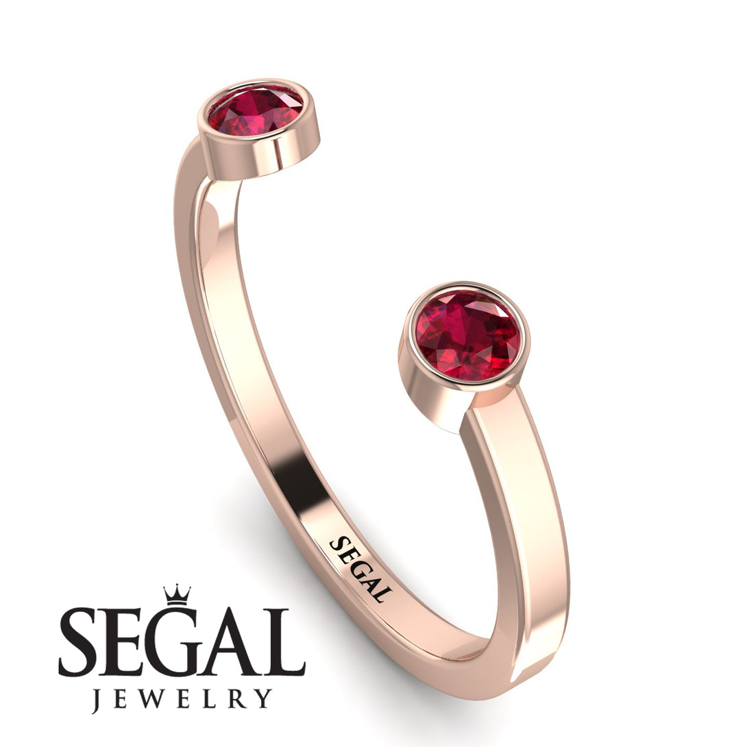 Open Bezel Ruby Ring - Khloe No. 11