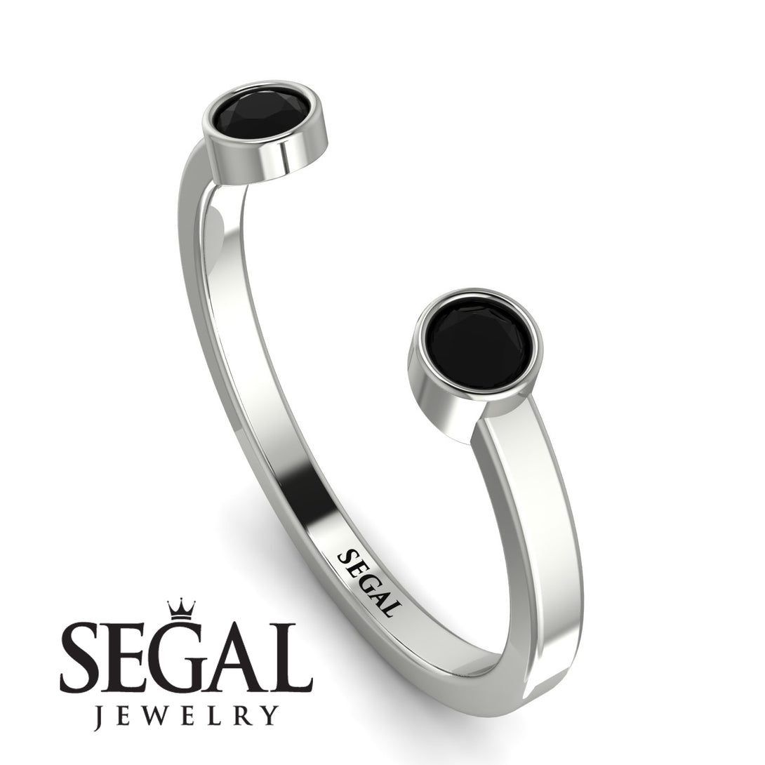 Open Bezel Black Diamond Ring - Khloe No. 9