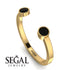 Open Bezel Black Diamond Ring - Khloe No. 7