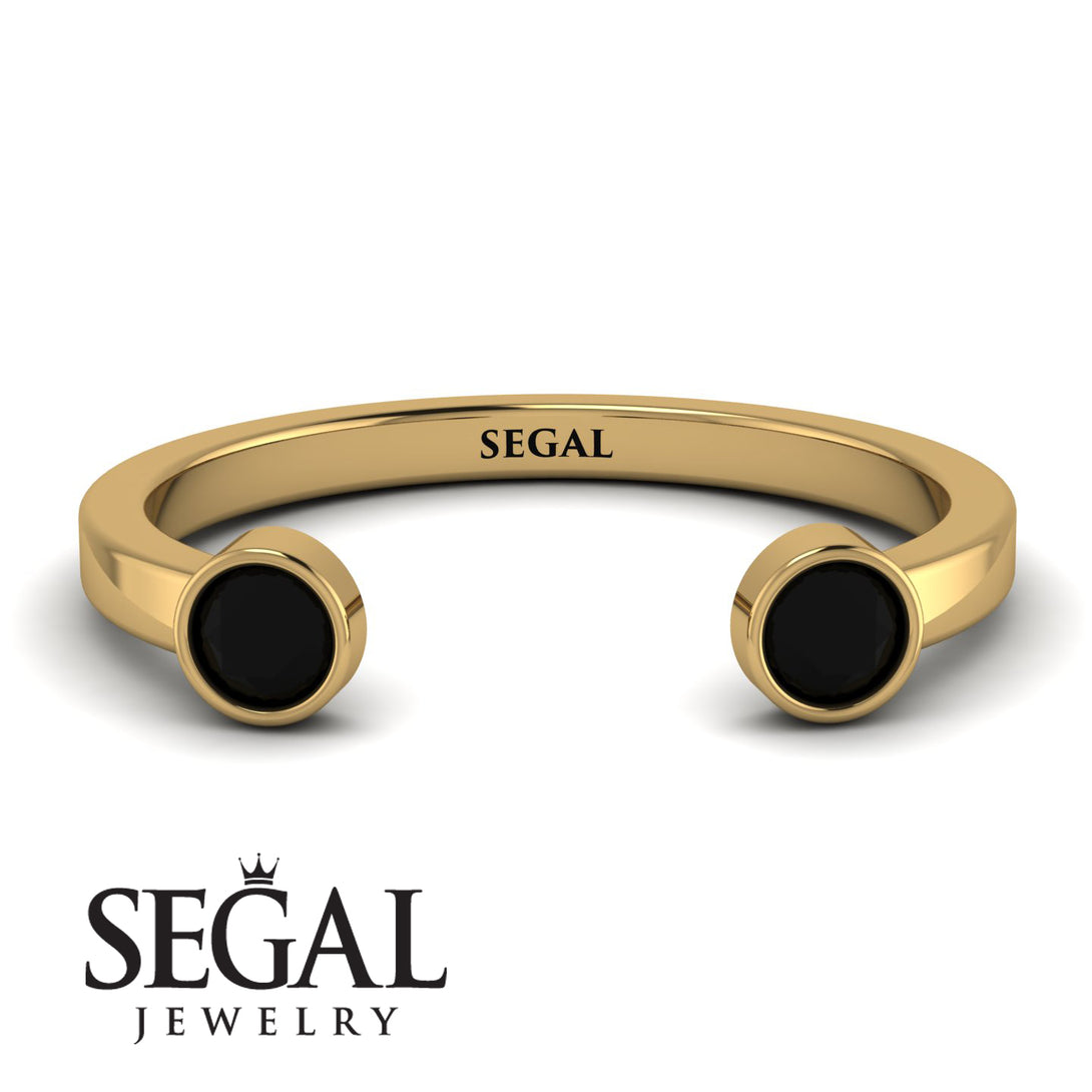 Open Bezel Black Diamond Ring - Khloe No. 7