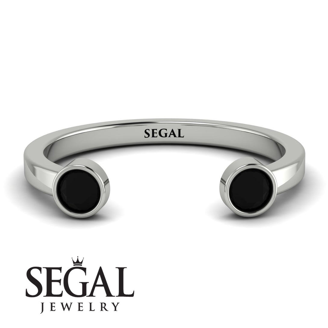Open Bezel Black Diamond Ring - Khloe No. 9