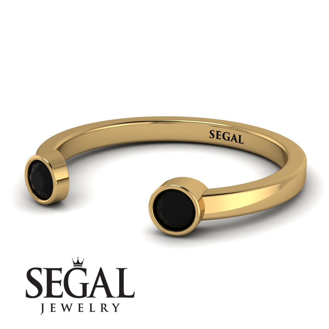 Open Bezel Black Diamond Ring - Khloe No. 7