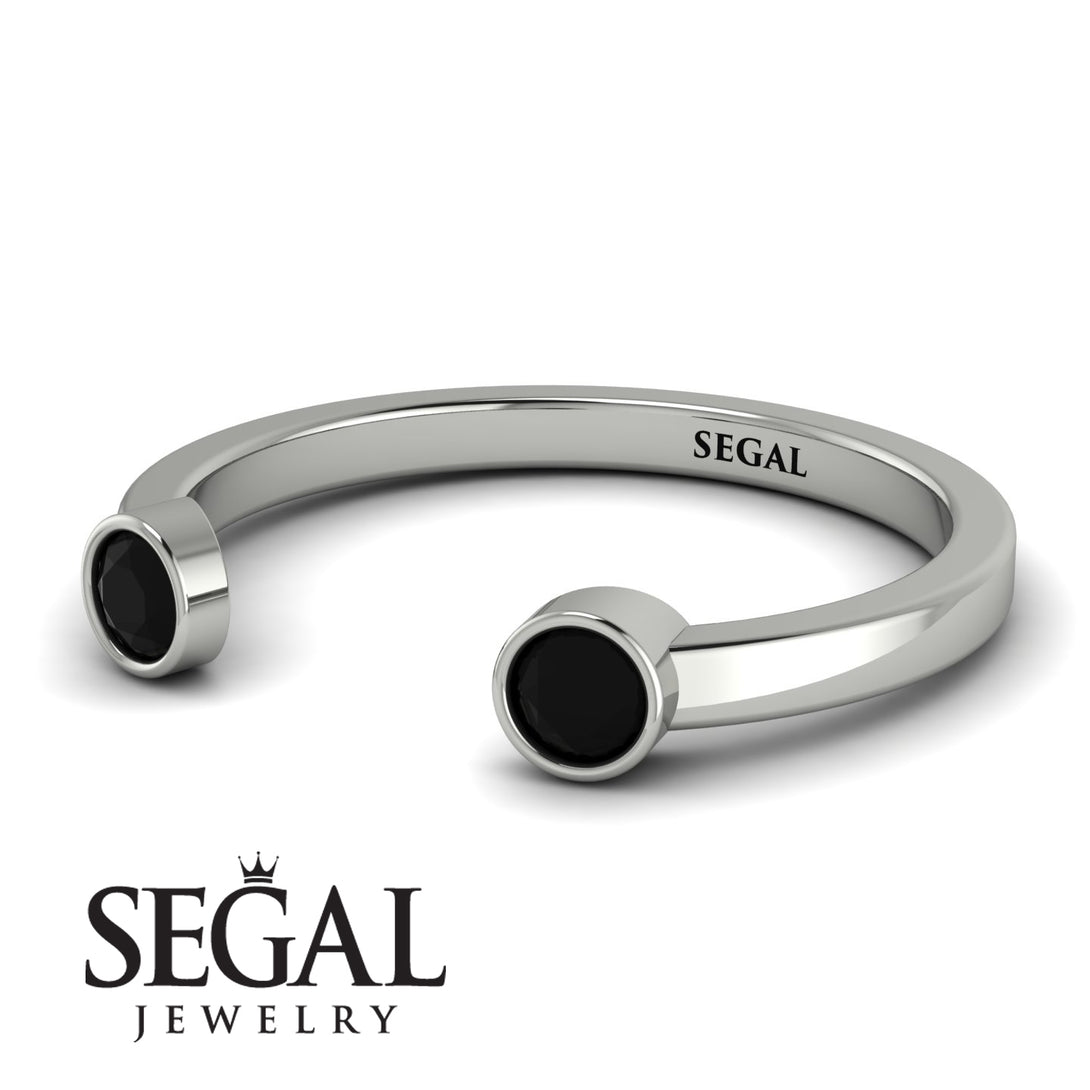 Open Bezel Black Diamond Ring - Khloe No. 9