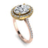 Two Tones Gorgeous Oval Cut Diamond Pave Engagement Ring With Hidden Stone - Phoebe No. 76