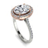 Two Tones Gorgeous Oval Cut Diamond Pave Engagement Ring With Hidden Stone - Phoebe No. 78