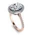 Two Tones Gorgeous Oval Cut Diamond Pave Engagement Ring With Hidden Stone - Phoebe No. 78