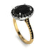 Two Tones Gorgeous Oval Cut Black Diamond Pave Engagement Ring With Hidden Stone - Phoebe No. 80