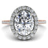 Two Tones Gorgeous Oval Cut Diamond Pave Engagement Ring With Hidden Stone - Phoebe No. 78