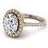 Two Tones Gorgeous Oval Cut Diamond Pave Engagement Ring With Hidden Stone - Phoebe No. 76