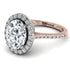 Two Tones Gorgeous Oval Cut Diamond Pave Engagement Ring With Hidden Stone - Phoebe No. 78