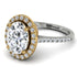 Two Tones Gorgeous Oval Cut Diamond Pave Engagement Ring With Hidden Stone - Phoebe No. 77