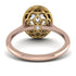 Two Tones Gorgeous Oval Cut Diamond Pave Engagement Ring With Hidden Stone - Phoebe No. 76