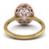 Two Tones Gorgeous Oval Cut Diamond Pave Engagement Ring With Hidden Stone - Phoebe No. 76