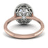 Two Tones Gorgeous Oval Cut Diamond Pave Engagement Ring With Hidden Stone - Phoebe No. 78