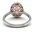 Two Tones Gorgeous Oval Cut Diamond Pave Engagement Ring With Hidden Stone - Phoebe No. 78