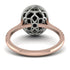 Two Tones Gorgeous Oval Cut Black Diamond Pave Engagement Ring With Hidden Stone - Phoebe No. 81