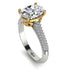 Two Tones Luxury Pave Oval Cut Diamond Engagement Ring With Hidden Stone - Ophelia No. 77