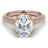 Two Tones Luxury Pave Oval Cut Diamond Engagement Ring With Hidden Stone - Ophelia No. 76