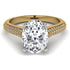 Two Tones Luxury Pave Oval Cut Diamond Engagement Ring With Hidden Stone - Ophelia No. 77