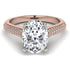 Two Tones Luxury Pave Oval Cut Diamond Engagement Ring With Hidden Stone - Ophelia No. 78
