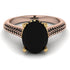 Two Tones Luxury Pave Oval Cut Black Diamond Engagement Ring With Hidden Stone - Ophelia No. 79