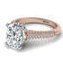 Two Tones Luxury Pave Oval Cut Diamond Engagement Ring With Hidden Stone - Ophelia No. 78