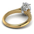 Two Tones Luxury Pave Oval Cut Diamond Engagement Ring With Hidden Stone - Ophelia No. 77