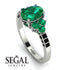 Oval Glamorous Emerald Engagement Ring - Mariah No. 36 image 2