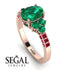 Oval Glamorous Emerald Engagement Ring - Mariah No. 50 image 2