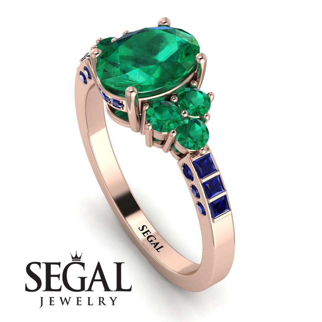 Oval Glamorous Emerald Engagement Ring - Mariah No. 65