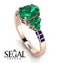 Oval Glamorous Emerald Engagement Ring - Mariah No. 65 image 2