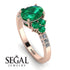 Oval Glamorous Emerald Engagement Ring - Mariah No. 5