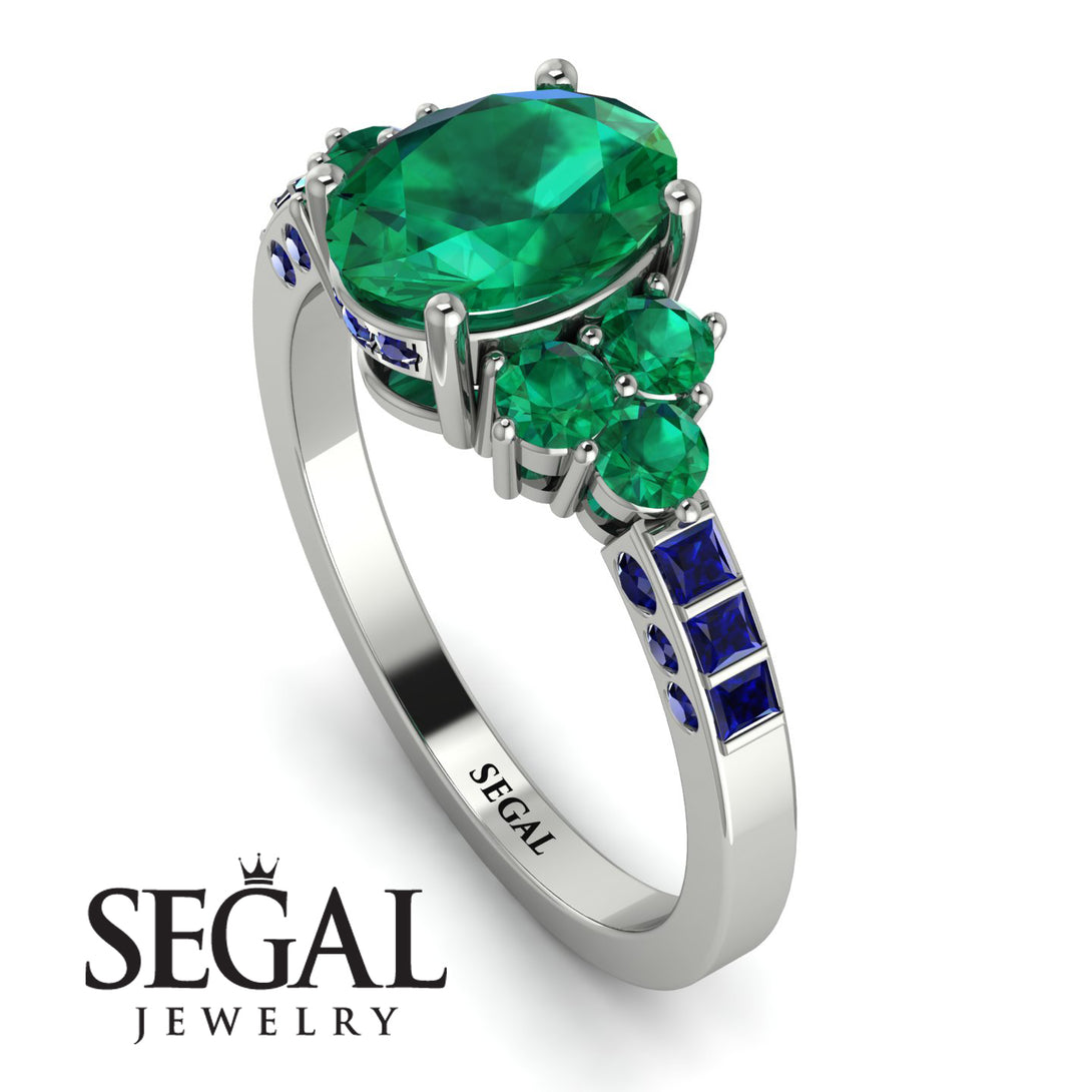 Oval Glamorous Emerald Engagement Ring - Mariah No. 66