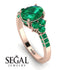 Oval Glamorous Emerald Engagement Ring - Mariah No. 20 image 2