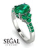 Oval Glamorous Emerald Engagement Ring - Mariah No. 21