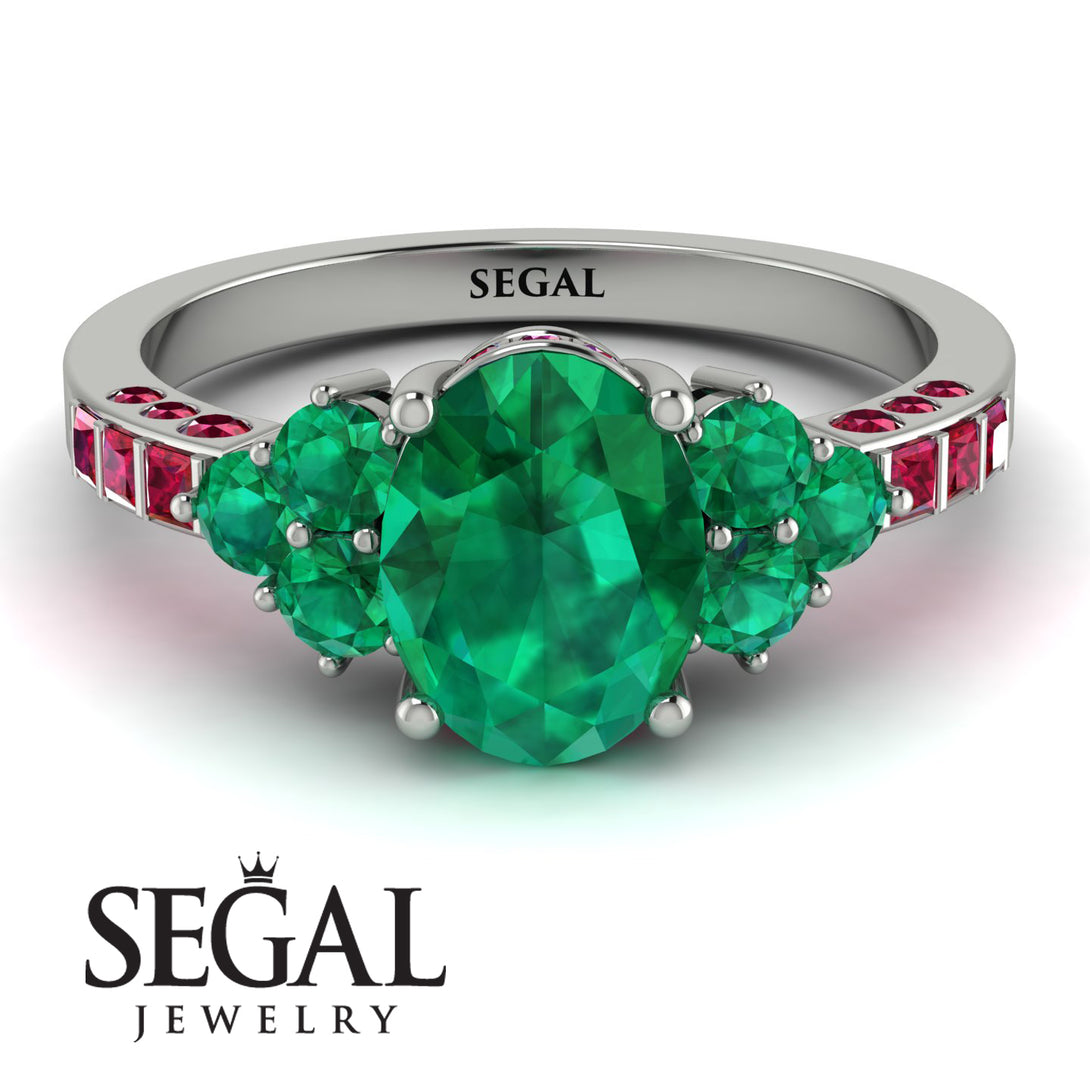Oval Glamorous Emerald Engagement Ring - Mariah No. 51