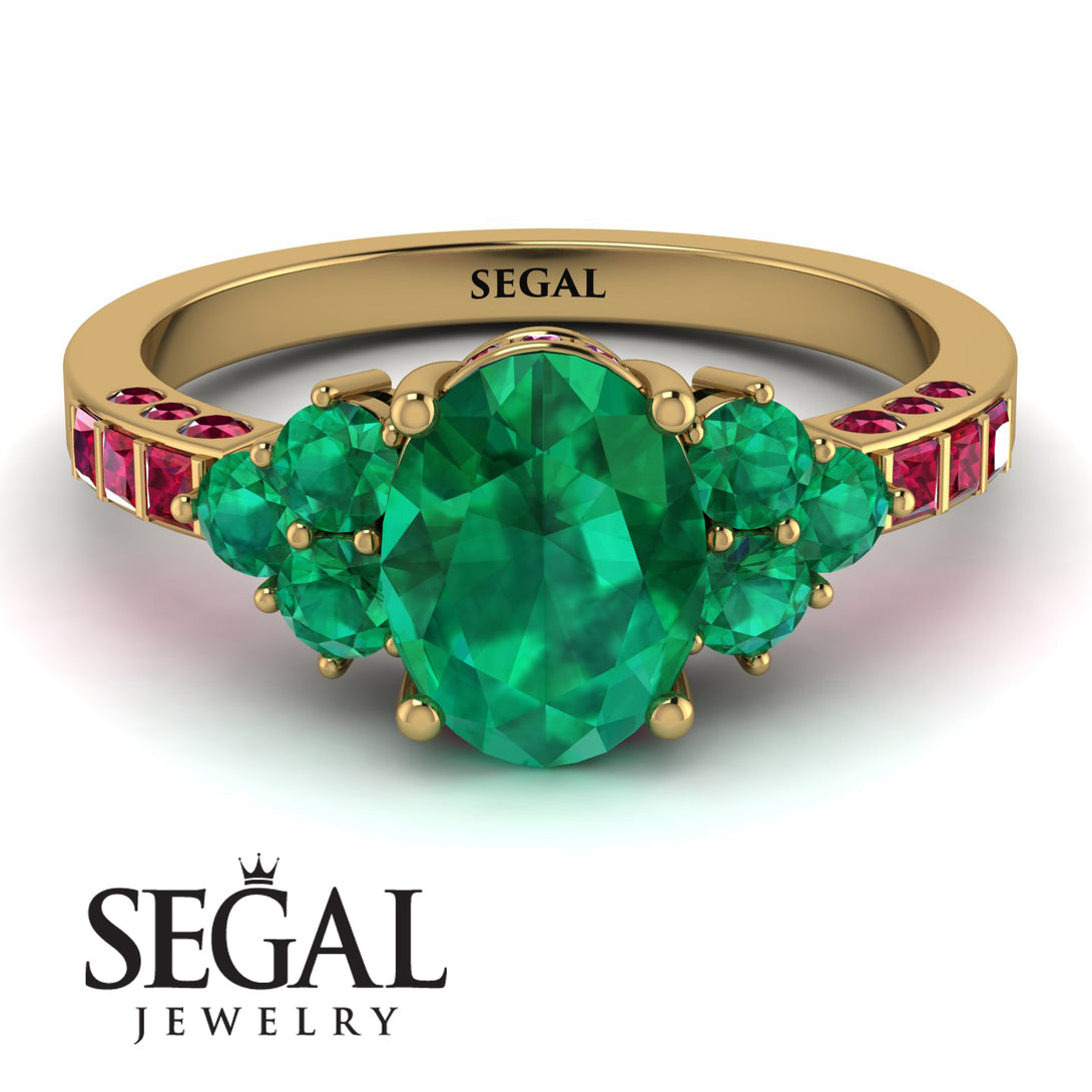 Oval Glamorous Emerald Engagement Ring - Mariah No. 49