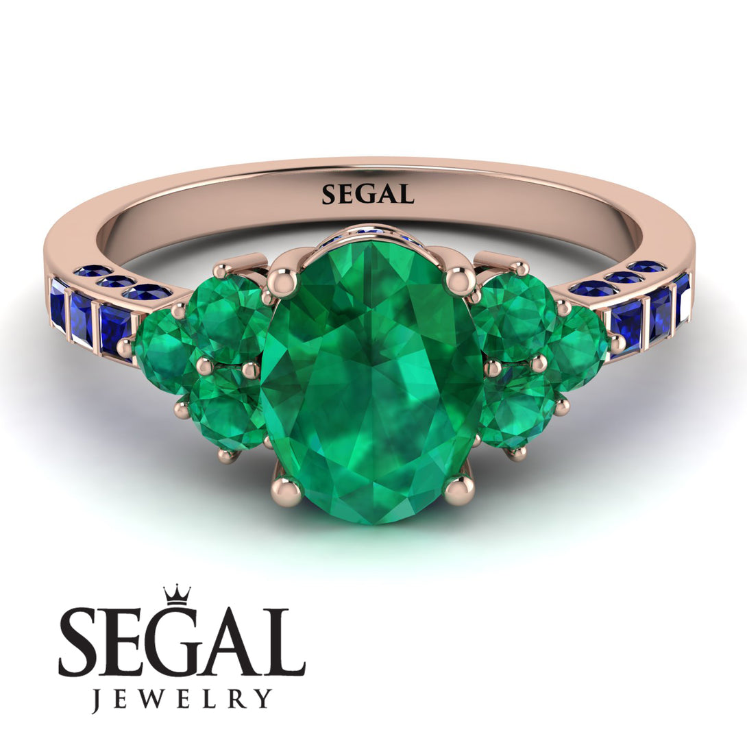 Oval Glamorous Emerald Engagement Ring - Mariah No. 65